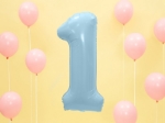 Picture of Foil Balloon Number "1", 86cm, light blue