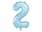 Picture of Foil Balloon Number "2", 86cm, light blue