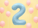 Picture of Foil Balloon Number "2", 86cm, light blue