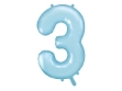 Picture of Foil Balloon Number "3", 86cm, light blue