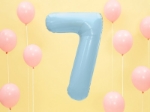 Picture of Foil Balloon Number "7", 86cm, light blue