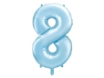 Picture of Foil Balloon Number "8", 86cm, light blue