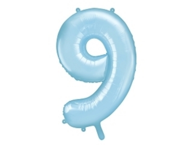 Picture of Foil Balloon Number "9", 86cm, light blue