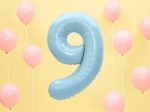 Picture of Foil Balloon Number "9", 86cm, light blue