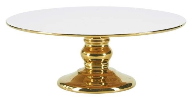 Picture of Ceramic Cake Stand Gold - White (L)