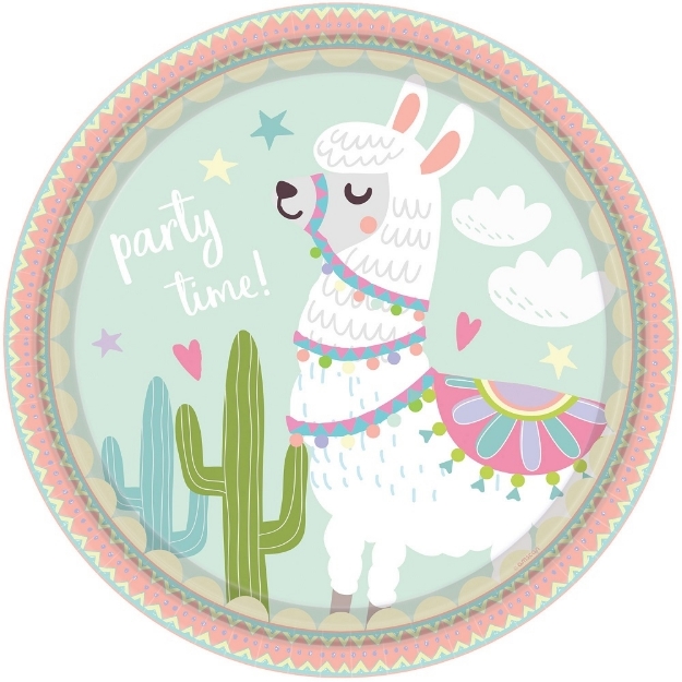 Picture of Paper plates (23cm) - Llama