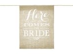 Banner από λινάτσα - Ηere comes the Bride