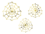 Picture of Spiderwebs decorations in gold (3pcs)