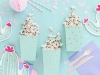 Picture of Boxes for pop corn mint with white and gold dots (6pcs)