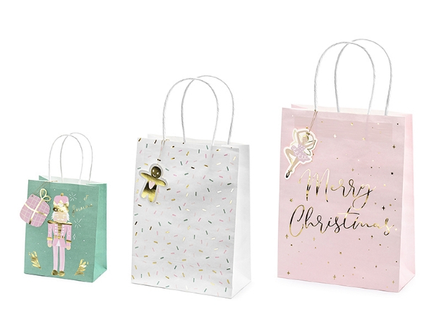 Picture of Gift bags - Merry Christmas pastel