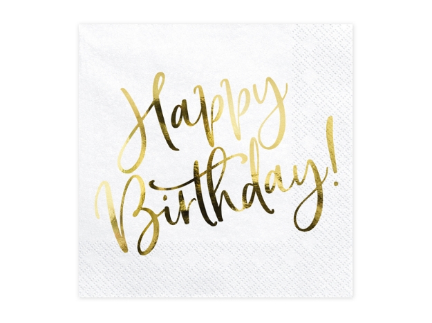 Picture of Napkins - Happy birthday gold (20pcs)