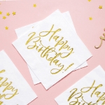 Picture of Napkins - Happy birthday gold (20pcs)