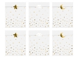 Εικόνα της Χάρτινα σακουλάκια λευκά με χρυσά αστεράκια (6τμχ)