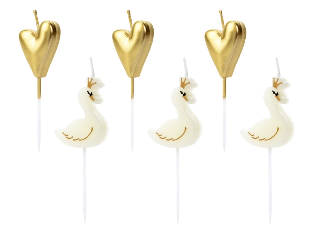 Picture of Candles Swans and gold hearts