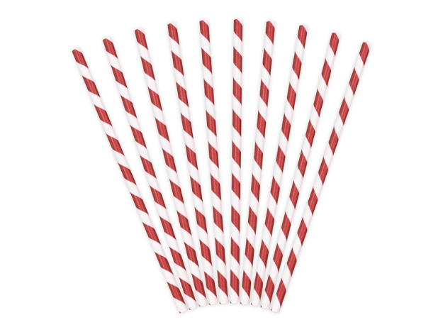 Picture of Red and white striped straws (10pc.)