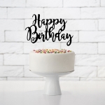 Picture of Cake topper Happy Birthday in black paper