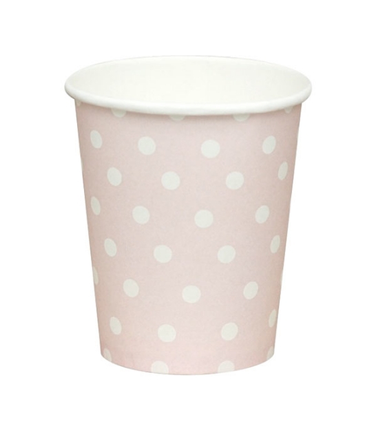 Picture of Paper cups pink polka dots