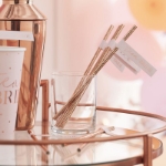 Picture of Rose Gold Paper Straws - Team Bride (16pcs)