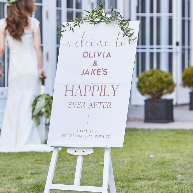 Picture of Personalised wedding welcome sign - Rose gold