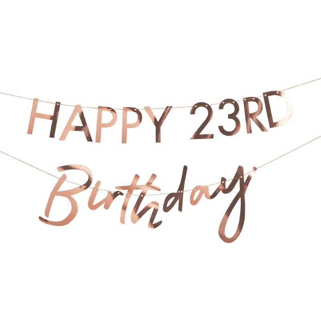 Picture of Customisable rose gold Birthday banner