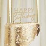 Picture of Cake topper Happy Birthday gold