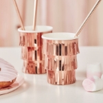 Picture of Paper cups - Rose gold with fringes (8pcs)