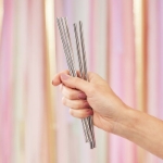 Picture of Stainless steel - Silver straws (5pcs)