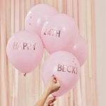 Μπαλόνια ροζ - Προσωποποιημένα (5τμχ)