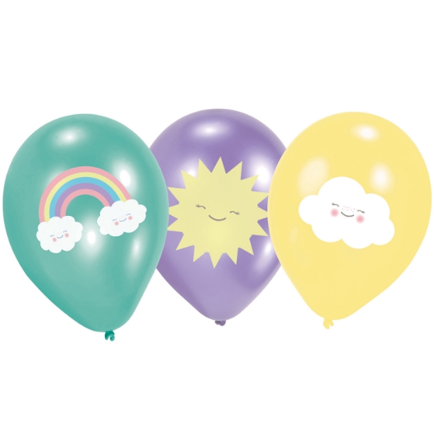 Picture of Tattoed ballοons - Cloud and rainbow (6pcs)