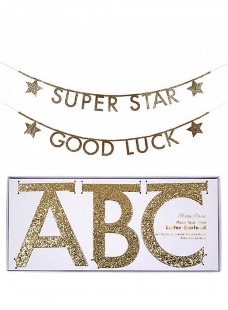 Picture of Letter Banner - Gold glitter 