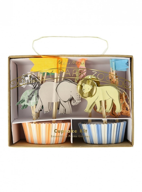 Θήκες και διακοσμητικά για cupcakes - Safari animals  (Meri Meri)