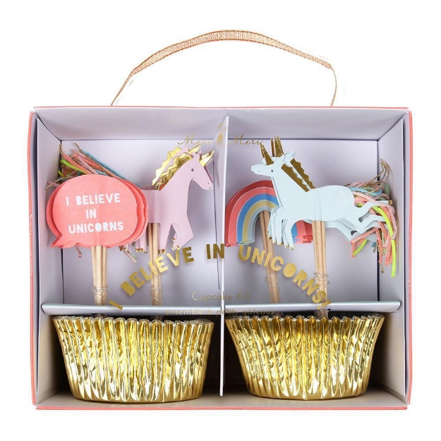 Θήκες και διακοσμητικά για cupcakes - I believe in unicorns (Meri Meri)