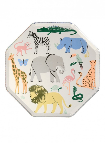 Picture of Paper plates - Safari animals  (Meri Meri) (8pcs)