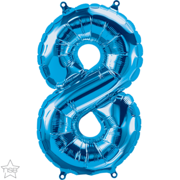 Picture of Foil balloon number 8 blue 40cm