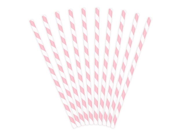 Picture of Paper straws pink and white (10pc.)