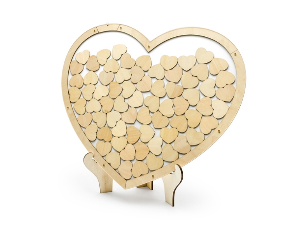 Picture of Alternative Guest Book - Wooden frame in heart shape