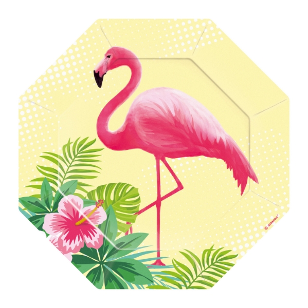 Picture of Side paper plates  - Flamingo (6pcs)