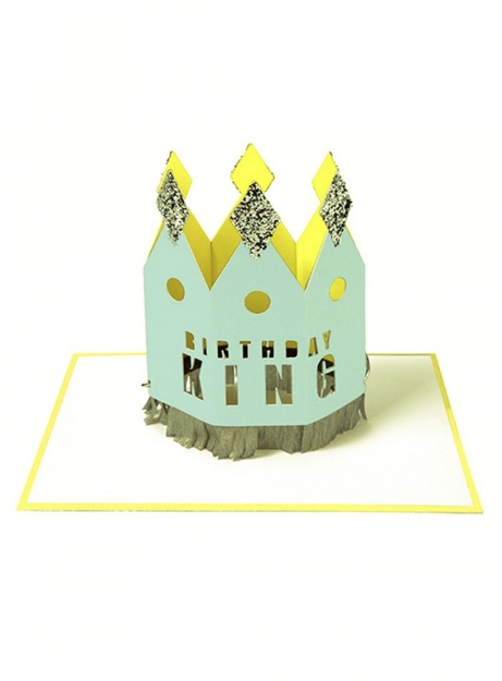 Ευχετήρια κάρτα - Κορώνα Birthday king  (Meri Meri)