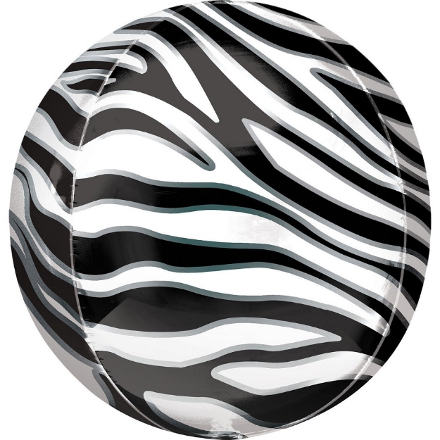 Picture of Foil Balloon ball zebra print