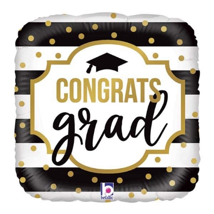 Show details for Foil balloon - Congrats grad square Picture of Foil balloon - Congrats grad square