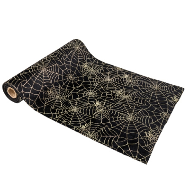 Picture of Velvet Table Runner - Spiderwebs