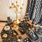 Picture of Velvet Table Runner - Spiderwebs