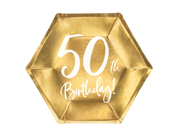 Picture of Side paper plates - 50th Birthday! (6pcs)