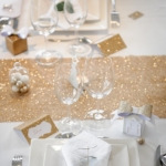 Picture of Sparkling  gold glitter table runner