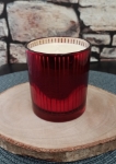 Picture of Scented soy candle in red glass - Whiskey caramel