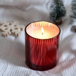 Αρωματικό κερί σόγιας σε κόκκινο ποτήρι -Vanilla Cinnamon