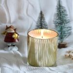 Picture of Scented soy candle in gold glass - Whiskey caramel