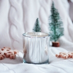 Picture of Scented soy candle in silver glass - Baby powder