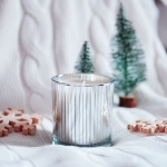 Picture of Scented soy candle in silver glass - Whiskey caramel
