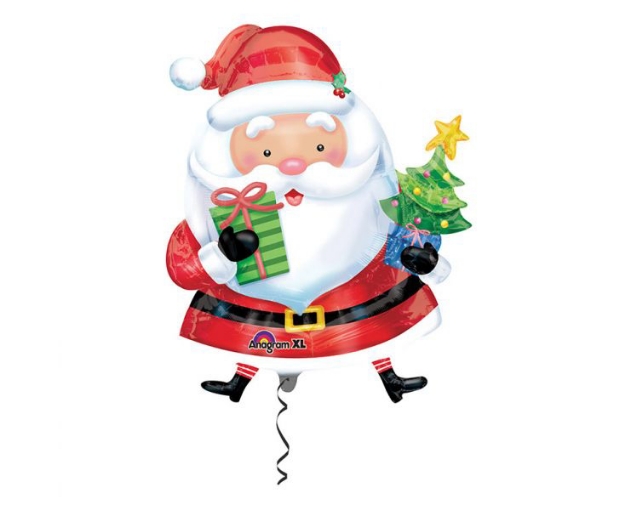 Picture of Foil Balloon Santa Claus with tree